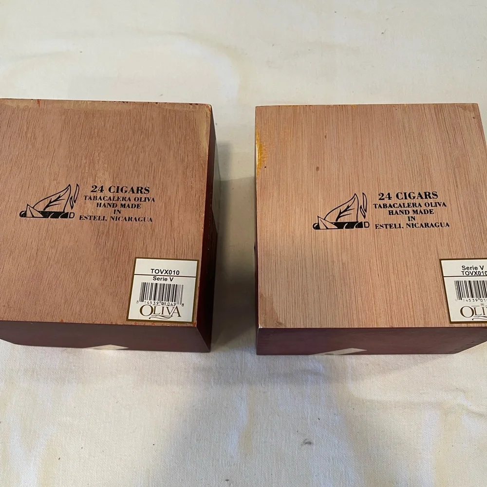 2 Oliva Series 5 Liga Especial empty cigar boxes with sliding lid